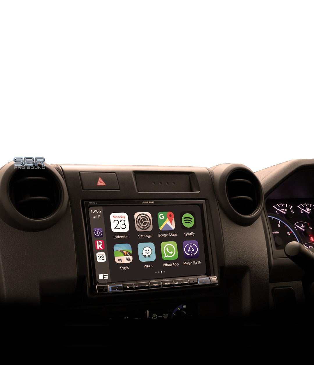 ALPINE 8 Inch MATTE FACIA KIT TO SUIT TOYOTA LAND CRUISER